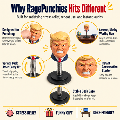 RagePunchies™  spring-loaded desk toy